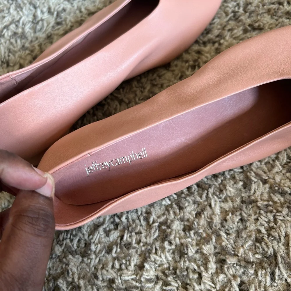 Jeffrey Campbell Dusty Pink Leather Slip-On Flats